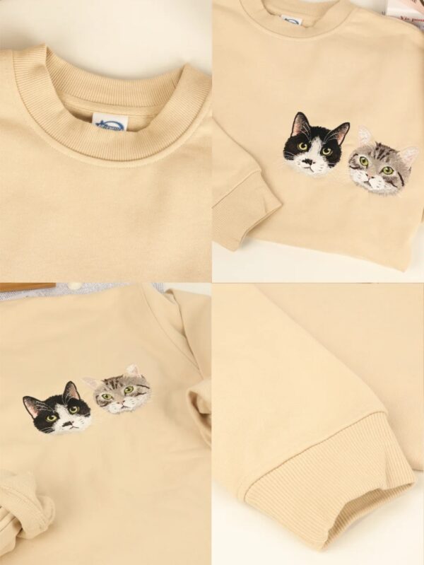 Custom Embroidered Pet Portrait Patch Sweatshirt